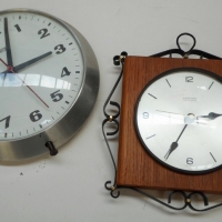 2x Vintage clocks incl SMITH classroom clock - Sold for $37 - 2015
