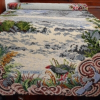Vintage Wall rug- Mt Cook, New Zealand - ft mountainscape and Maori patterns, approx 15m long - Sold for $610 - 2015