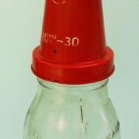 Vintage oil bottle with plastic Caltex oil pourer top 20w-30 - Sold for $67 - 2015