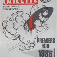 1985 Weg style football Premiership poster  - Essendon Gazette -  Bombers - Sold for $30 - 2015