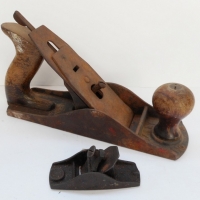 2 x  wood planes - Stanley no 5 and Violin  hobby plane - 85cm long - Sold for $34 - 2015