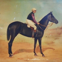 Framed George Vincent  Oil painting of the racehorse Wakeful  - sired 1896 2nd in the 1903 Melbourne Cup -  86 x  61 cm - Sold for $464 - 2015