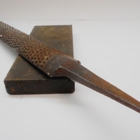 Vintage Pike Black Beauty surgical grade sharpening stone and large Bastard Rasp - Sold for $37 - 2015