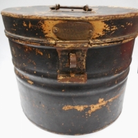 1880s Steel hatbox with makers label of Holloway and Sons Ballarat - Sold for $49 - 2015