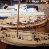 2 x precision model kits semi constructed wooden boat with brass and timber parts - Sold for $67 - 2015