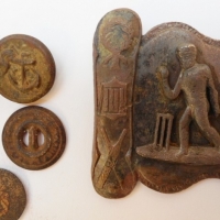 Small group of goldfields artifacts including cricketer buckle - Sold for $43 - 2015