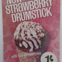 1960s Peters ice cream Point of sale advertisement New Strawberry Drumstick - Sold for $110 - 2015