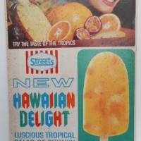 1960s Streets ice-cream Point of sale advertisement  - New Hawaiian Delight - Sold for $73 - 2015