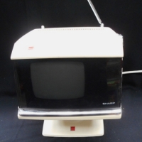 1970s portable Sharp miniature  television on stand - Sold for $67 - 2015