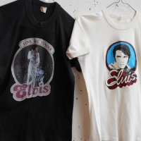 2 x c1980's T-shirt with ELVIS iron-on transfers - Sold for $30 - 2015