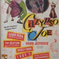 Large framed Movie poster for Calypso Joe 1957 Red Hot Typhoon from Trinidad with the Bongo Beat - Sold for $73 - 2015