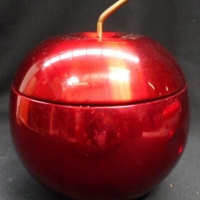 Retro red anodised aluminum apple ice bucket - Sold for $30 - 2015