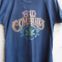 c1980's T-shirt with BAD COMPANY glitter iron-on transfer - Sold for $24 - 2015