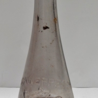 Glass Schweppes bottle, triangular shape, registered design 777 - Sold for $24 - 2015