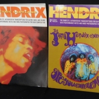2 x Large JIMI HENDRIX Sheet Music BOOKS - all w Tab - ARE YOU EXPERIENCED & ELECTRIC LADYLAND - Guitar, Bass & Drums, performance notes, etc - pub by - Sold for $49 - 2015