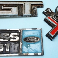 3 x vintage Ford V8 car badges inc - Ford GT XW, Boss 351, etc - Sold for $49 - 2015
