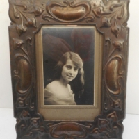 Pressed metal Art Nouveau frame with original photograph - stamped mark for 'SAMTICO REG ART METAL WORK', - Sold for $37 - 2015