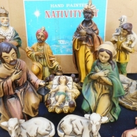 Vintage Hand Painted Nativity Set in original box - made in Japan - Sold for $34 - 2015