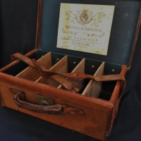 WW1 Leather Ammunitions Case by Coswell & Harrison - Revolver, Gun & Rifle Manufacturers, London - with original paper label under lid - Sold for $140 - 2015