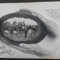 1910 VFL football postcard -  'A Mark Of Memory' Postmarked for Warrnambool - Sold for $49 - 2015