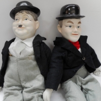 2 x Vintage porcelain  clown dolls Laurel and Hardy - Sold for $24 - 2015