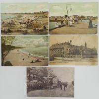 3 x Melbourne postcards, c1910 -  St Kilda pier, St Kilda Beach and view from Black Rock - Sold for $24 - 2015