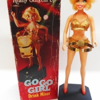 Boxed 1960's novelty Go Go Girl - Fanny Annie drink mixer  - battery operated, Made in Japan by Poynter Products - Sold for $122 - 2015