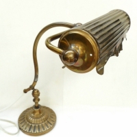 Vintage Brass Bankers style lamp with Brass cylinder shade - Sold for $37 - 2015