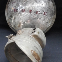 2 x pieces blokey items - c1920 car head lamp by Powell & Hanmer, plus Buick hubcap - Sold for $43 - 2016