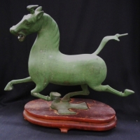 Fab modern antique style bronze Oriental horse figure - Tien Ma - Sold for $134 - 2016
