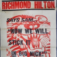 Original Weg poster Richmond Hilton Sam Says Now we will stick it in Big Nick - Sold for $43 - 2016