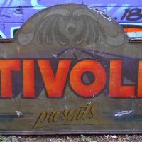 Large vintage wooden sign for THE TIVOLI Theatre - The Tivoli Presents - approx 15 Meters Long - Sold for $186 - 2019