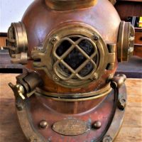 Modern Copper and brass diving helmet - 45cms H - Sold for $373 - 2019