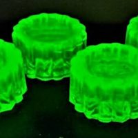 Set of 4 Uranium glass Piano feet - Sold for $50 - 2019