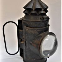 c1900 paraffin Railway lamp with thick glass lens - Sold for $87 - 2019
